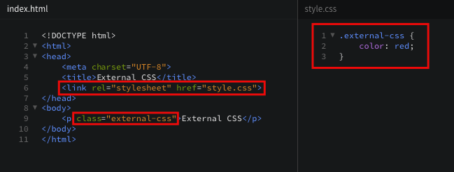 External CSS