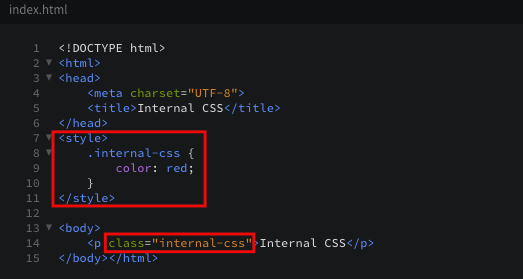 Internal CSS