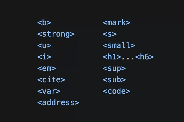 HTML Markup Tags