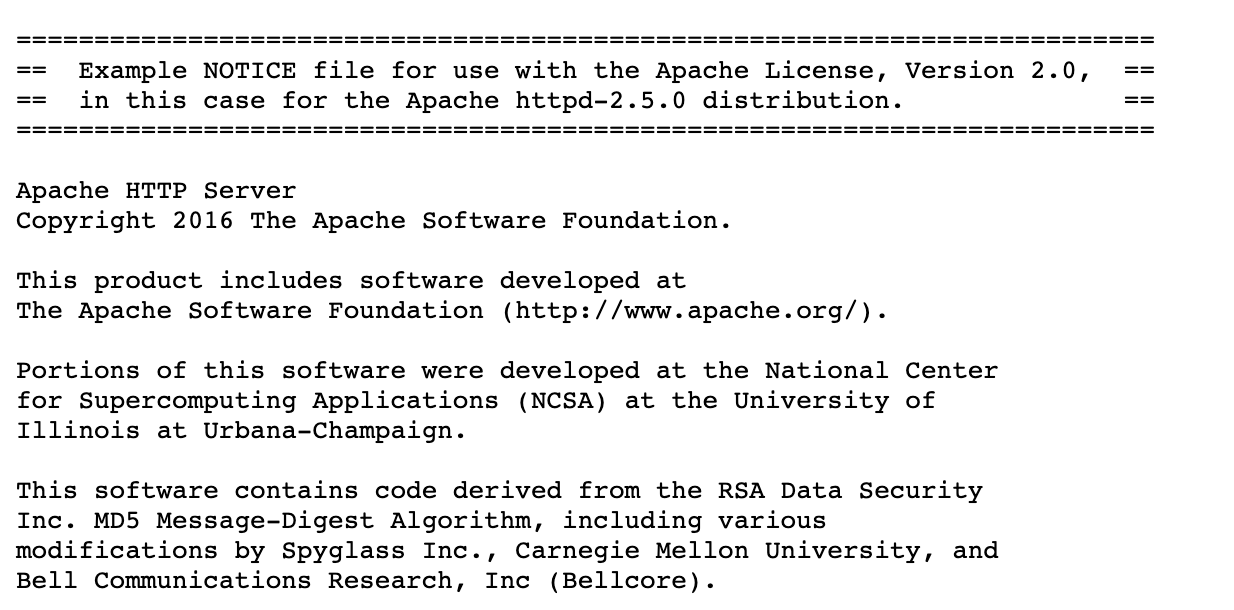 Apache License Notice