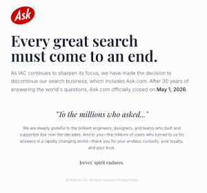 Ask.com Shuts Down After 30 Years