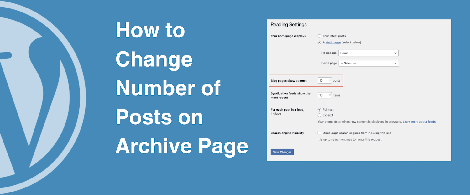 WordPress Change Number of Posts