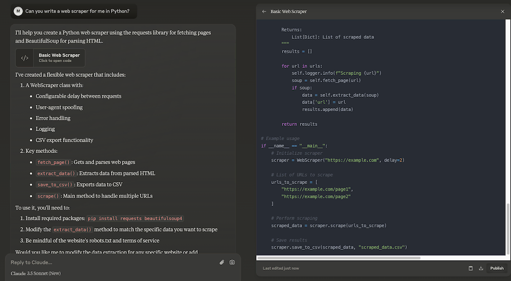 Claude Code Web Scraper in Python