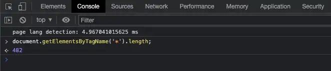 Document Object Model DOM Size