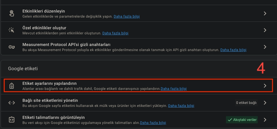 GA4 Etiket Ayarlarını Yapılandırın