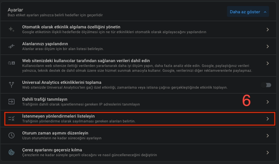 GA4 İstenmeyen Yönlendirmeleri Listeleyin