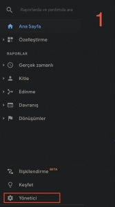 Google Analytics Yönetici Ayarları