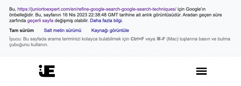 Google Önbelleği Tam Sürüm