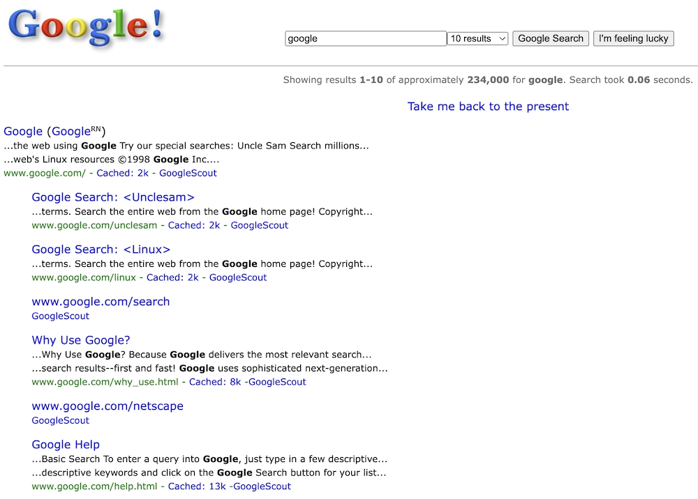 Google in 1998