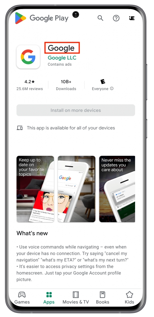 Google Play Store Title