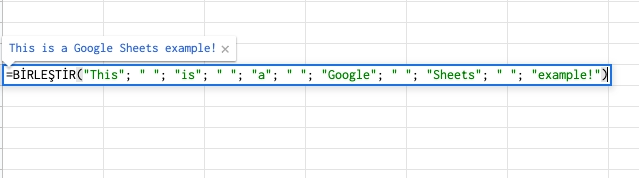 Google Sheets Kelime Birleştir