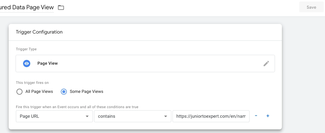 GTM Page View Trigger