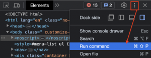 Chrome Inspect Run Command