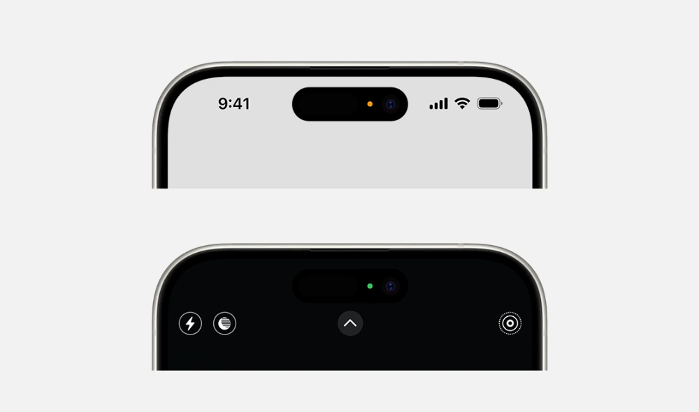 iPhone Green and Orange Dots