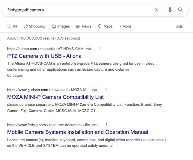 Search by Filetype On Google