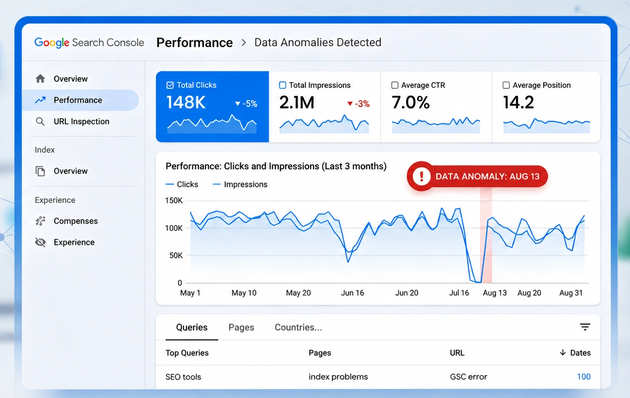 Search Console August 12 2026 Data Anomaly