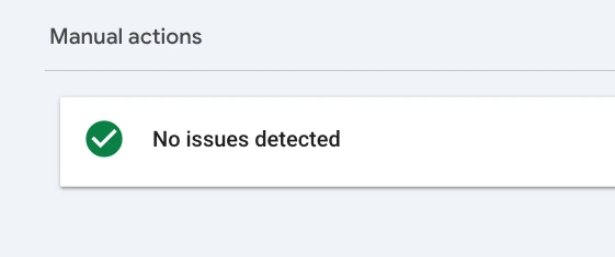 Search Console Manuel Action Screen