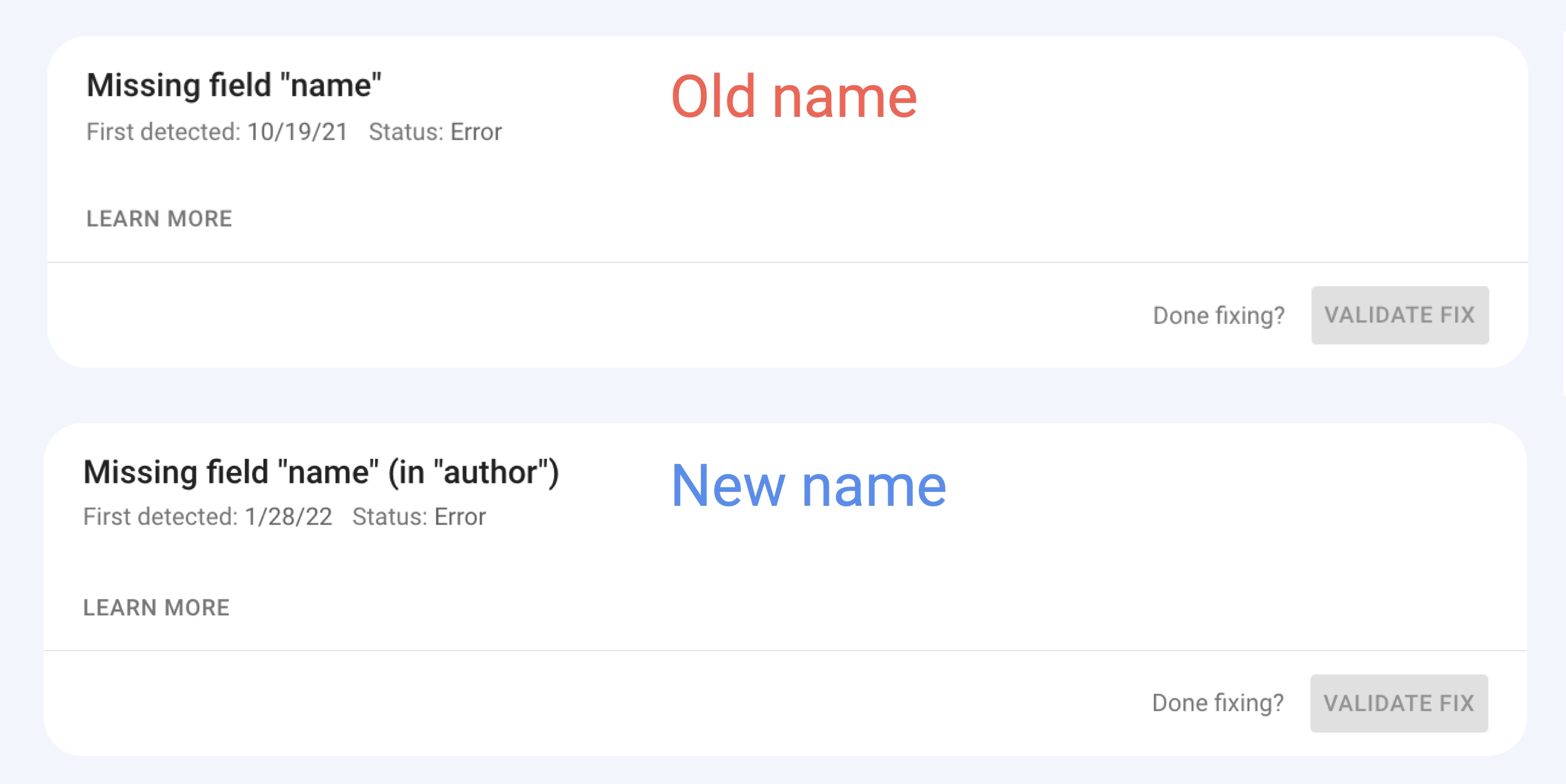 Search Console Structured Data Context
