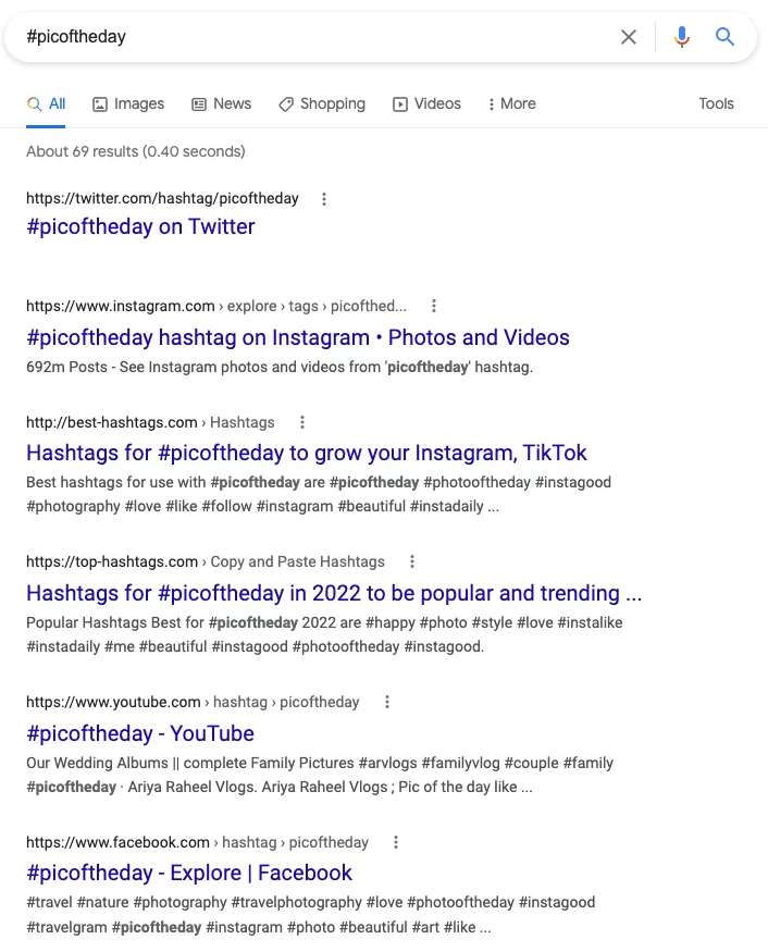 Search Hashtag On Google
