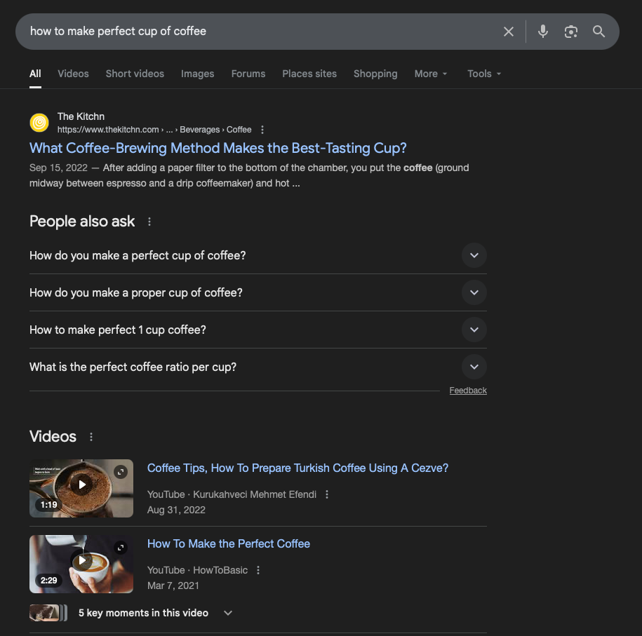 Traditional SEO SERP