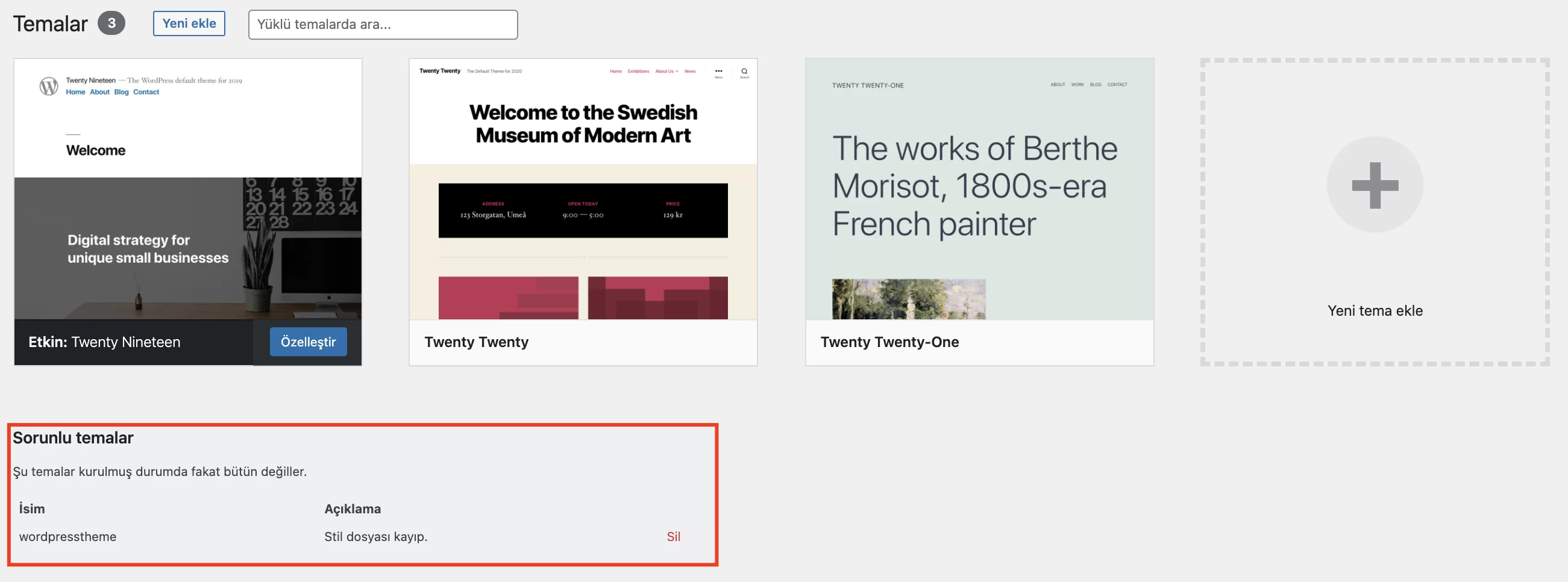 Wordpress Tema Değiştirme