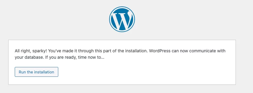 Wordpress Database Connected