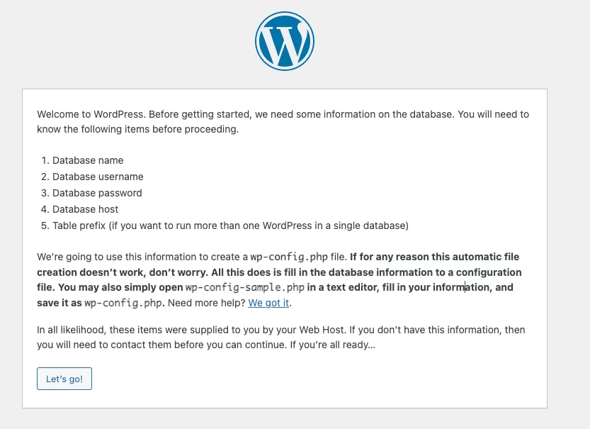 Wordpress Database Connection