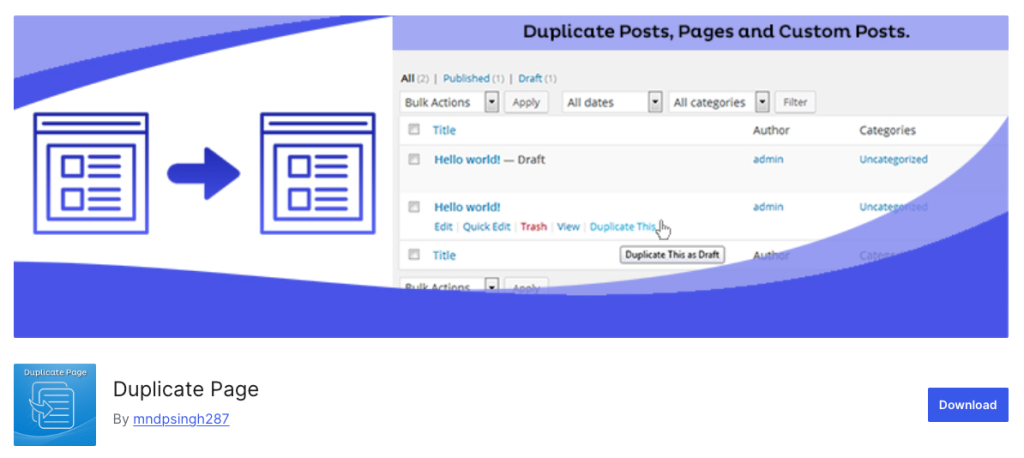 WordPress Duplicate Post Plugin