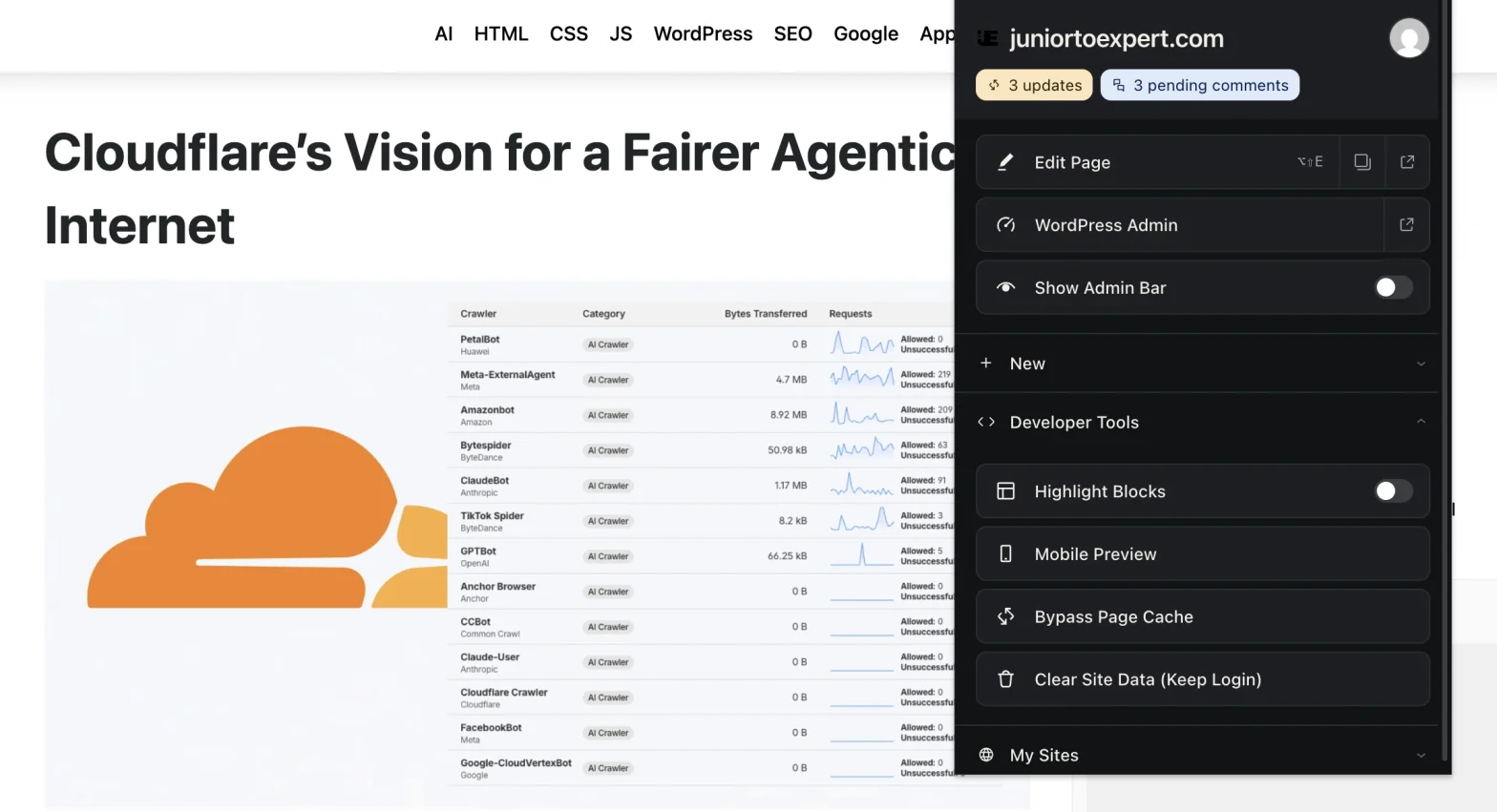 WordPress Browser Extension Header Image