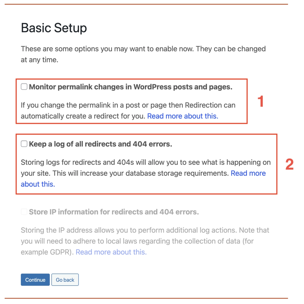 Wordpress Redirection Basic Setup