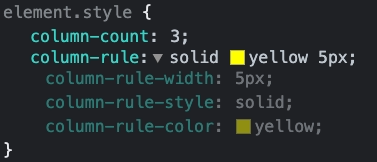 CSS Column Rule