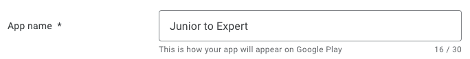 Google Play Console App Name