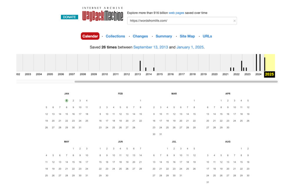 web.archive.org Weak Website