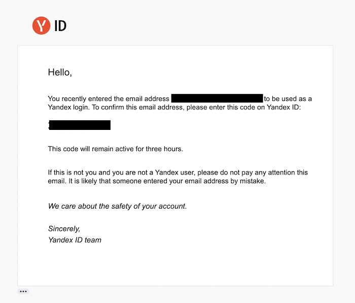 Yandex Email OTP
